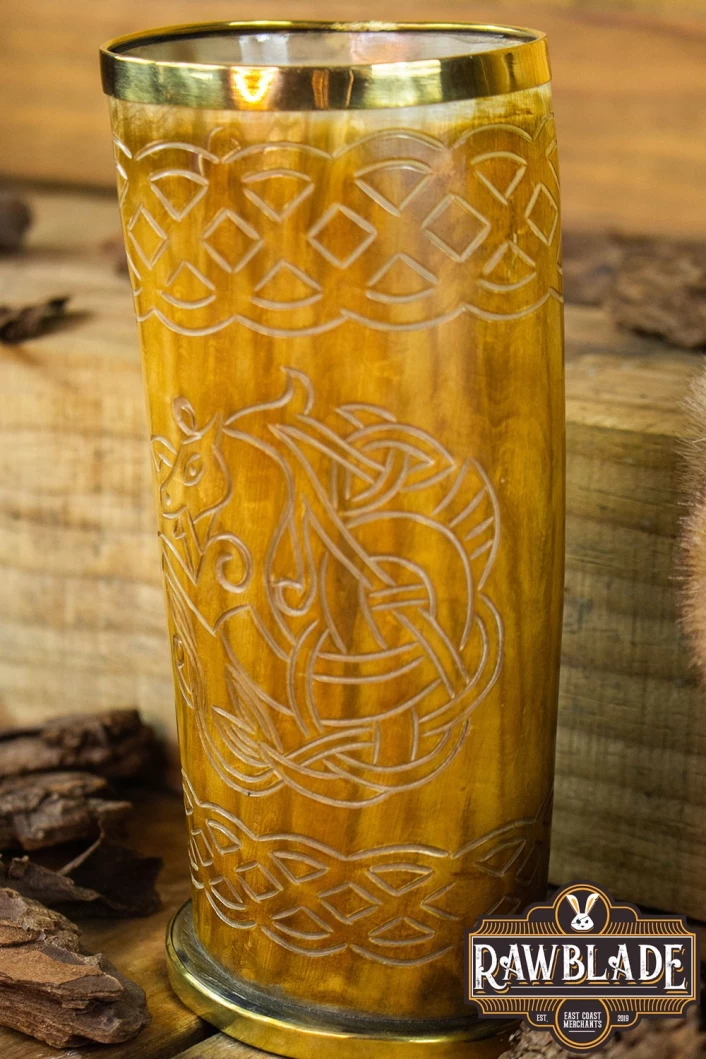 Horn Mug Celtic Horse