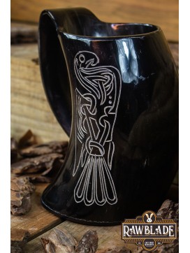 Horn Mug Big Viking Crow