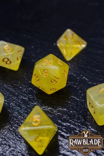 Gemstone Style Dice Set - Amber