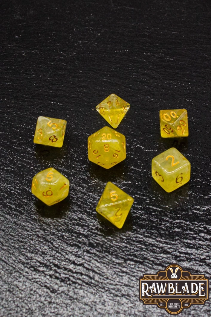 Gemstone Style Dice Set - Amber