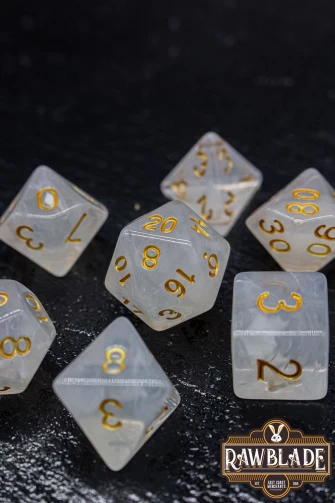 Gemstone Style Dice Set - Quartz