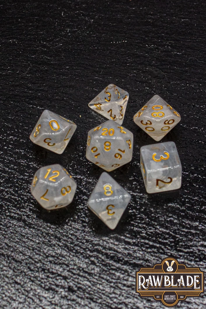 Gemstone Style Dice Set - Quartz