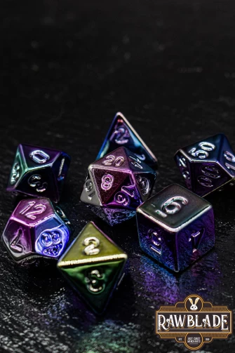 Acrylic Metallic Dice Set - Rainbow