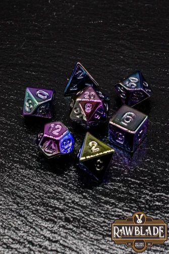Acrylic Metallic Dice Set - Rainbow