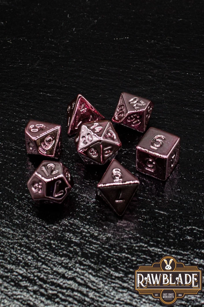 Acrylic Metallic Dice Set - Pink Gold
