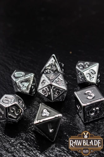 Acrylic Metallic Dice Set - Silver