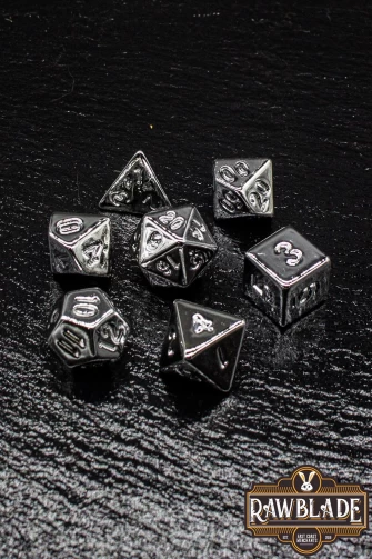 Acrylic Metallic Dice Set - Silver
