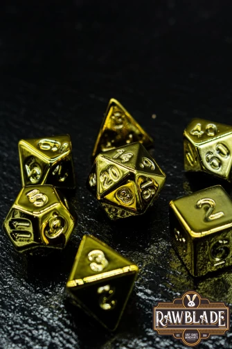 Acrylic Metallic Dice Set - Gold