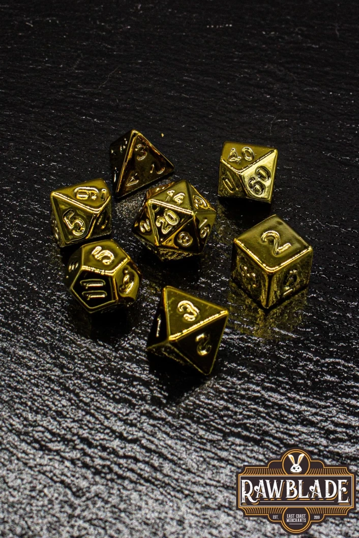 Acrylic Metallic Dice Set - Gold