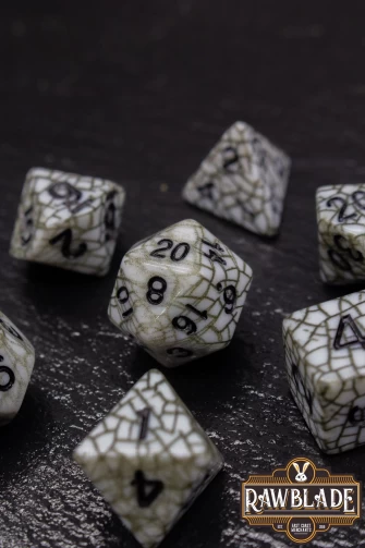 Cracked Style Dice Set - Black