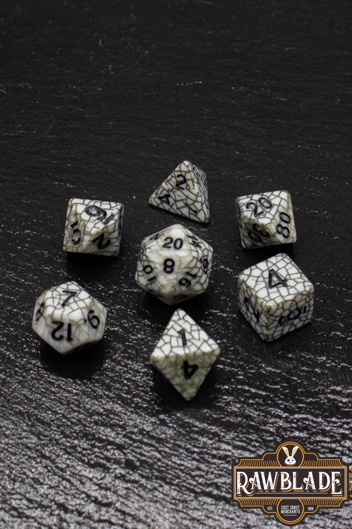Cracked Style Dice Set - Black