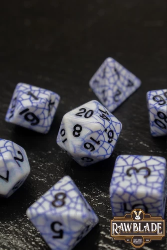 Cracked Style Dice Set - Blue
