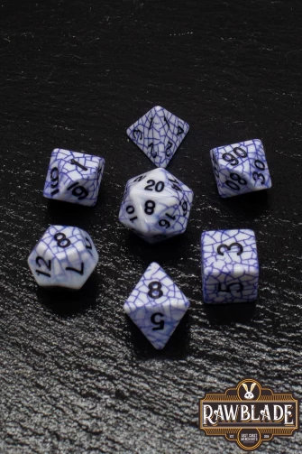 Cracked Style Dice Set - Blue