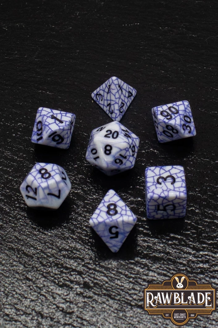Cracked Style Dice Set - Blue