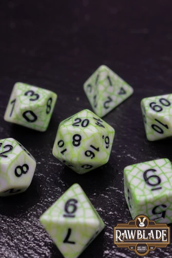 Cracked Style Dice Set - Green