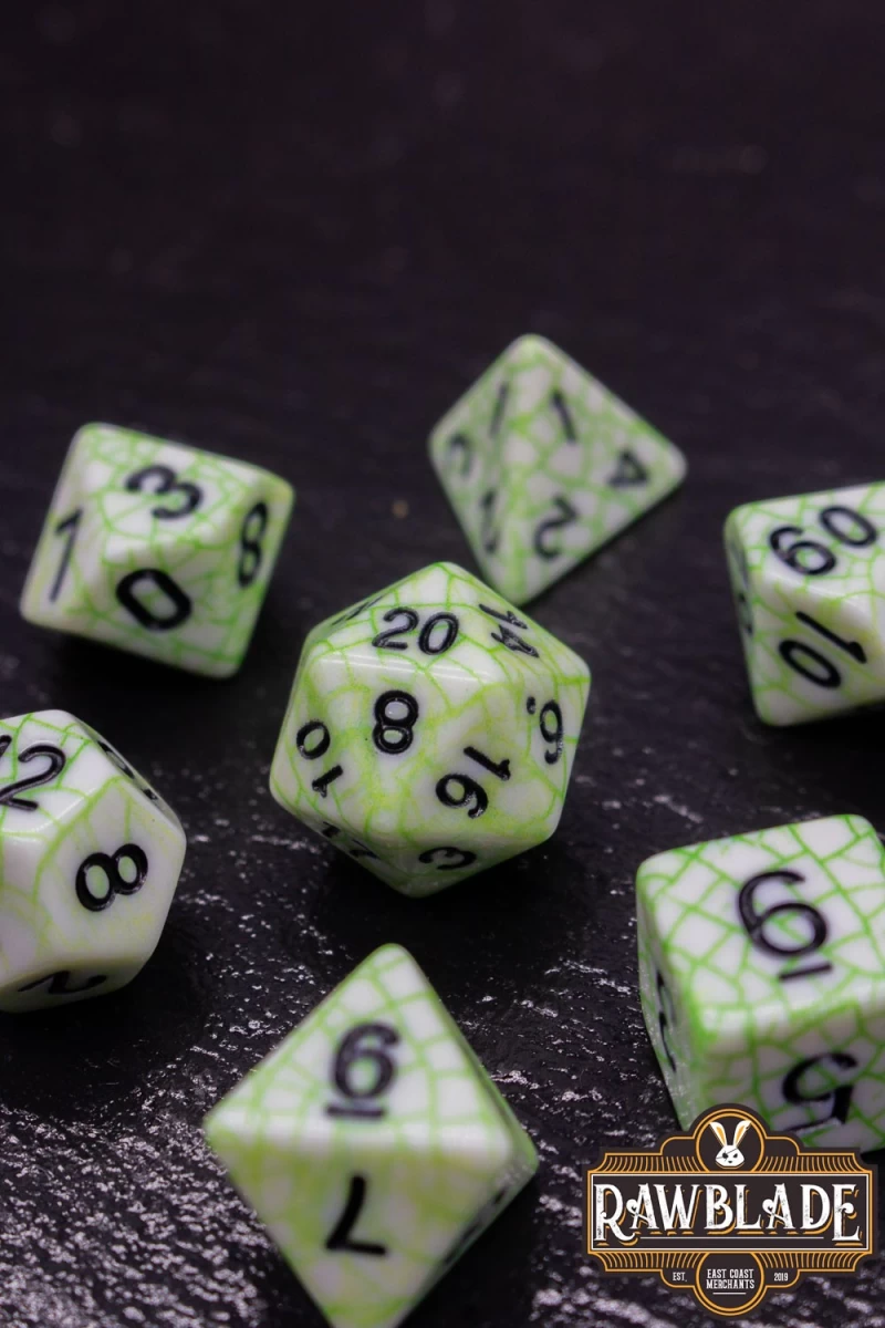 Cracked Style Dice Set - Green