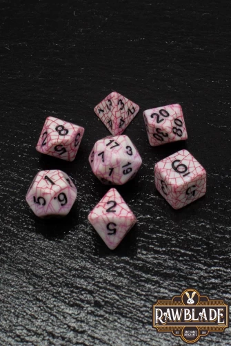 Cracked Style Dice Set - Red