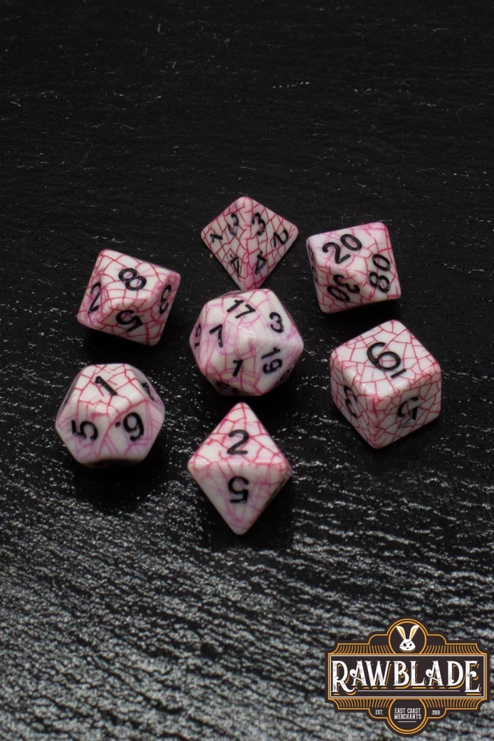Cracked Style Dice Set - Red