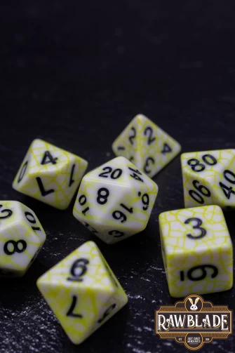 Cracked Style Dice Set - Yellow