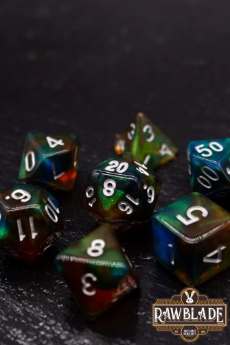 Galaxy Dice Set - Blue&Green