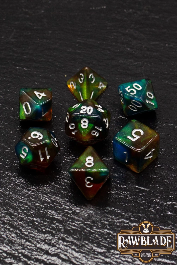 Galaxy Dice Set - Blue&Green