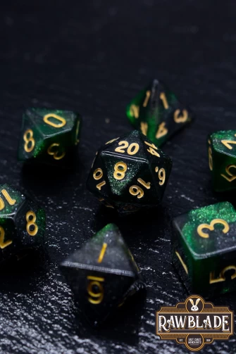 Galaxy Dice Set - Dark Green
