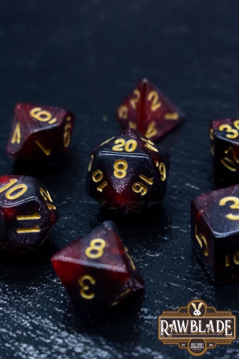 Galaxy Dice Set - Dark Red
