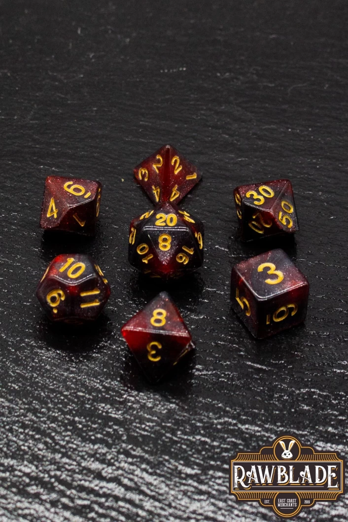 Galaxy Dice Set - Dark Red
