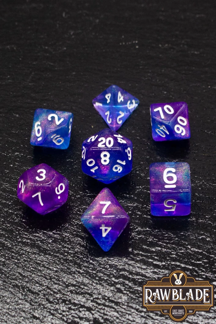 Galaxy Dice Set - Purple