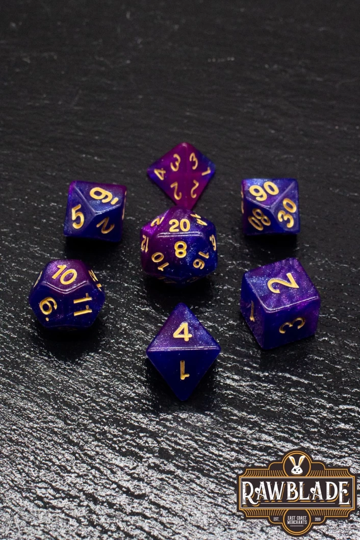 Galaxy Dice Set - Blue&Purple