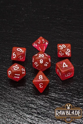 Glitter Dice Set - Red