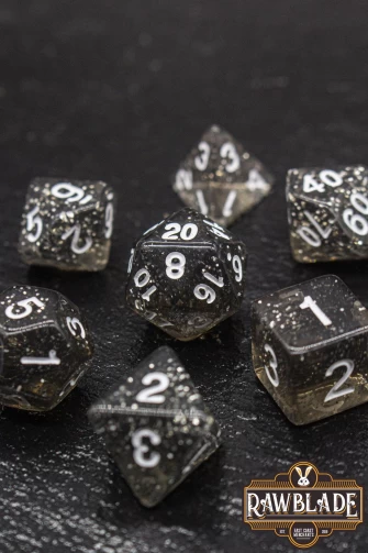 Glitter Dice Set - Dark Gray