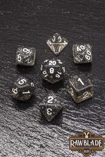 Glitter Dice Set - Dark Gray