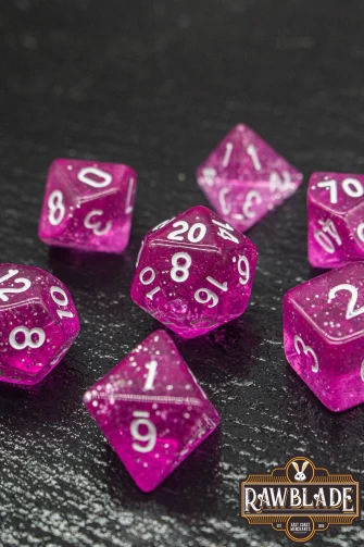 Glitter Dice Set - Pink