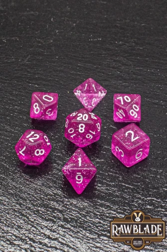 Glitter Dice Set - Pink