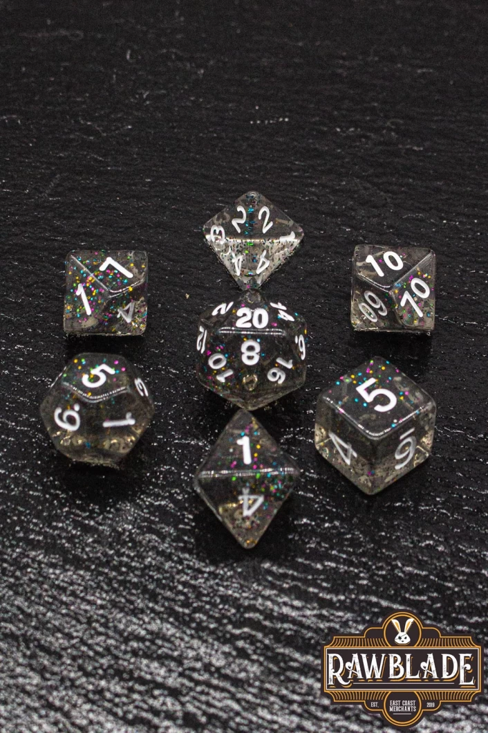 Glitter Dice Set - Rainbow