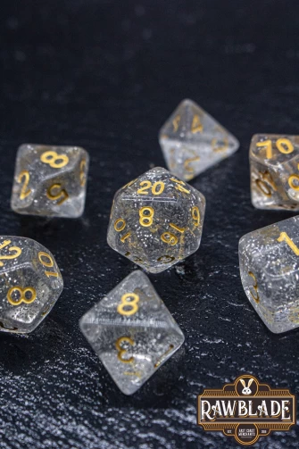 Glitter Dice Set - White