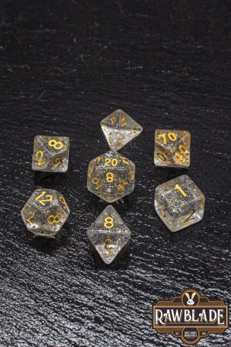 Glitter Dice Set - White
