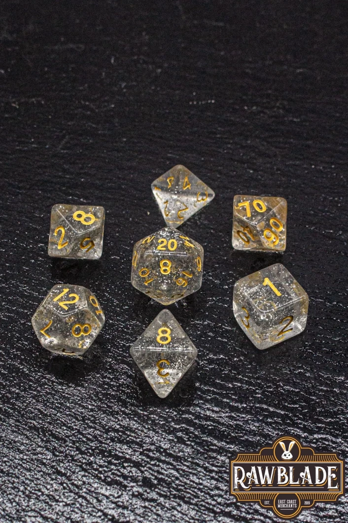 Glitter Dice Set - White