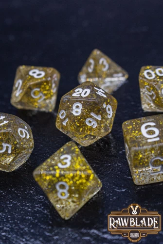 Glitter Dice Set - Yellow