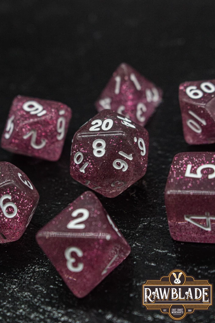 Glitter Dice Set - Purple