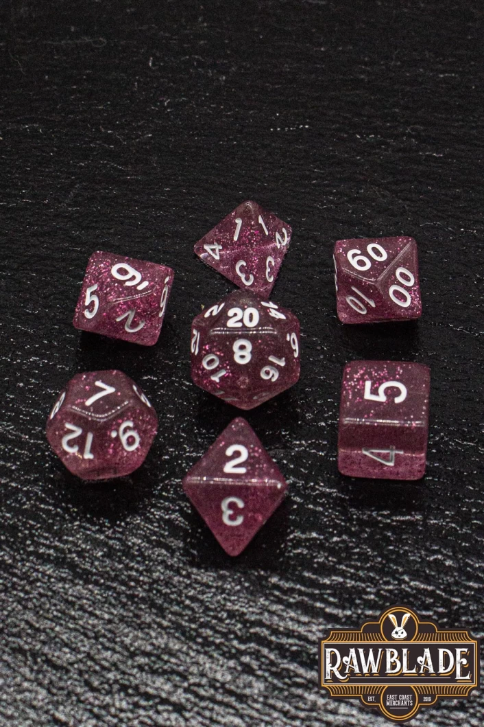 Glitter Dice Set - Purple