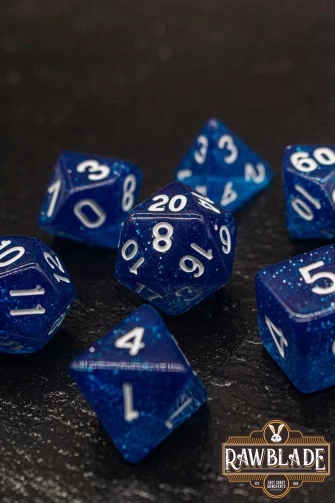 Glitter Dice Set - Dark Blue