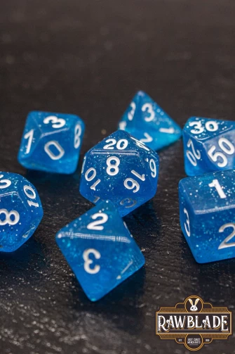 Glitter Dice Set - Blue