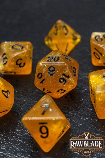 Glitter Dice Set - Orange