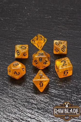 Glitter Dice Set - Orange