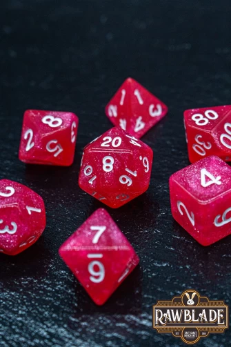 Glitter Dice Set - Magenta