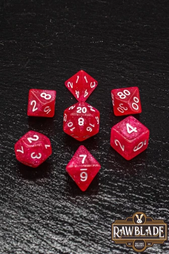 Glitter Dice Set - Magenta