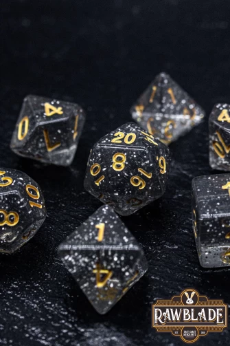 Glitter Dice Set - Black