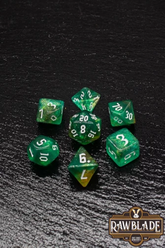 Gothic Galaxy Dice Set - Jade Green